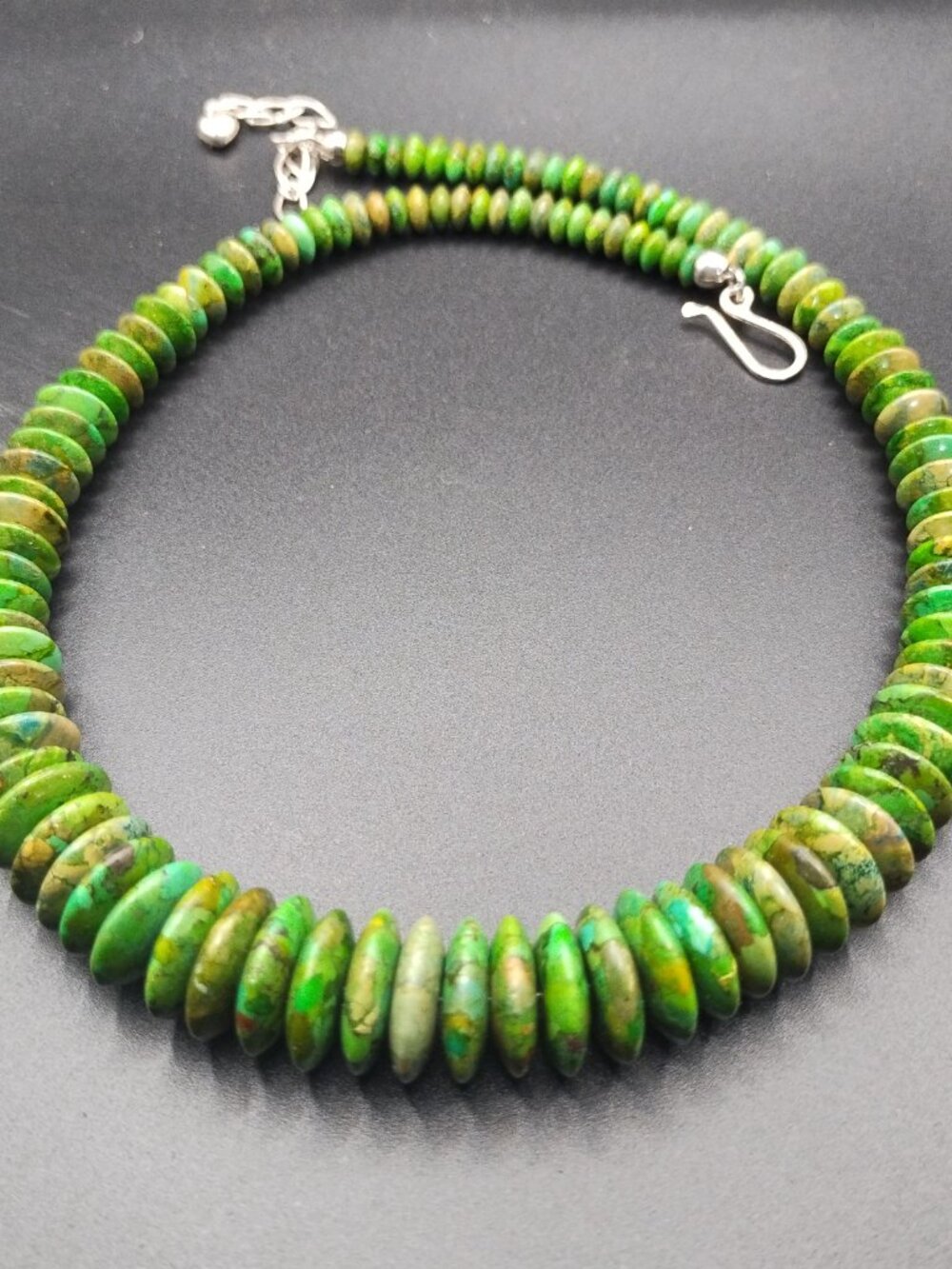 Jay King DTR Mojave green turquoise disc necklace 925 Sterling Silver - Picture 6 of 8
